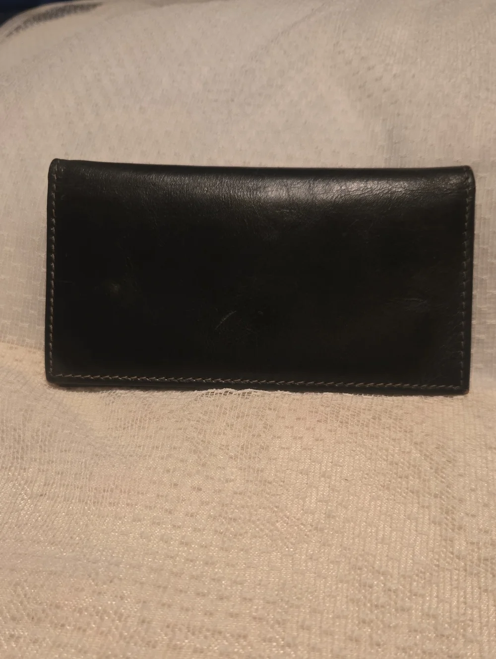 Brown Bi-Fold Leather Wallet or Checkbook Cover